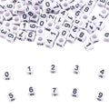 1000Pcs Square White Acrylic Number Beads Cube Number Beads 0-9 for Jewelry Making DIY Necklaces Key Chains Bracelets (6x6mm) - color: White Mixed Black Number 0-9