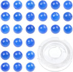 Bymitel 8mm Natural Blue Agate Round Beads Gemstones Genuine with 140pcs DIY Jewelry Making Unisex (8mm 140pcs, Blue Agate) - color: Blue Agate, size: 8mm 140pcs