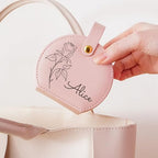 Personalized Travel Jewelry Case, Custom Leather Customized Jewelry Organizer Box w/Name & Birth Flower Month - Birthday Gifts for Women Mom Jewelry Travel Case - style: 03-Birthflower