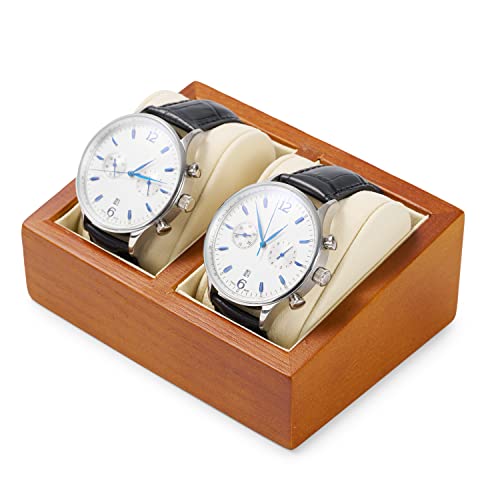 Jewelry Tray Solid Wood Double Watch Storage Box Tray Jewelry Display Props Wooden Watch Display Stand - color: WHITE DOUBLE WATCH BOX