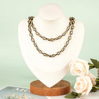 UMAOKANG 2 Yard Black Enamel Chain for Jewelry Making Gold Plated Stainless Steel Paperclip Chain Necklace DIY Jewelry Supplies - color: Black