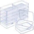 SATINIOR 12 Pack Clear Plastic Beads Storage Containers Box with Hinged Lid for Beads and More (4.45 x 3.3 x 1.18 Inch) - size: 4.45 X 3.3 X 1.18 Inch