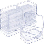 SATINIOR 12 Pack Clear Plastic Beads Storage Containers Box with Hinged Lid for Beads and More (4.45 x 3.3 x 1.18 Inch) - size: 4.45 X 3.3 X 1.18 Inch