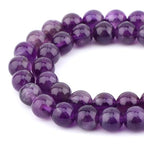 Bymitel 90 pcs Natural Genuine Real Round Loose Stone Beads Gemstone Spacers for Charm DIY Jewelry Making 15.5" per Strand 4mm (Amethyst, 4mm) - color: Amethyst, size: 4mm