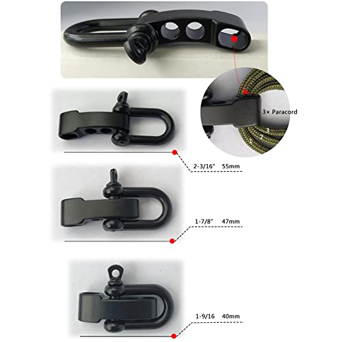 10 Pcs Paracord Bracelet Buckles Black Adjustable U Buckle Clip for Outdoor Survival Bracelet Wrist Strap U Shackles