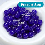 Jabrand 145pcs Glass Beads, 8mm Glass Beads for Barcelet and Jewelry Making DIY Crafts (Navy Blue) - color: Navy Blue