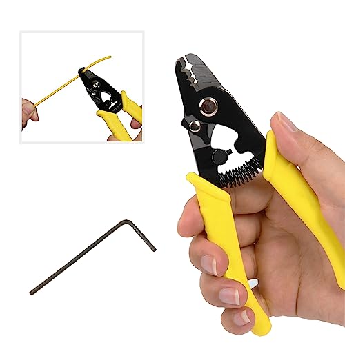 6" Fiber Optic Stripper 3 Hole,Precision Wire Cutter/Wire Stripper for Installers and Electricians,Safe¬ Hurt nm Cable Wire Fiber Strippers with Small Adjustment Wrench