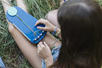 Choose Friendship Bracelet Making Kit – 20 Pre-Cut Threads, Portable Loom with Storage, Makes 8 Bracelets, Craft Gift for Kids Ages 8+, Dark Blue “Blueberry” - color: Blueberry