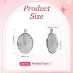 PATIKIL Pendant Trays for Jewelry Making, Blank Pendants Zinc Alloy Oval Bezel Settings Flat Base for Necklace Bracelet Charm - color: Dark Silver Tone