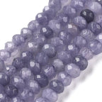 115pcs Natural Jade Disk Stone Beads 4x2mm Rondelle Faceted Dyed Stone Loose Spacer Beads for Jewelry Making Design Bracelet Necklace Keychain Phone Chain Lanyard Ornament, Slate Blue - color: Slate Blue