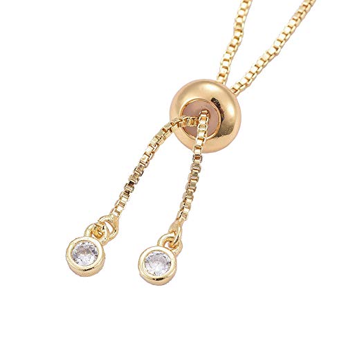 DanLingJewelry 5pcs Adjustable Slider Metal Bracelet Slider Extender Chains with Rhinestone Charms for Jewelry Making DIY 8 Inches(223mm) G - color: StyleⅩ-5 pcs-Golden