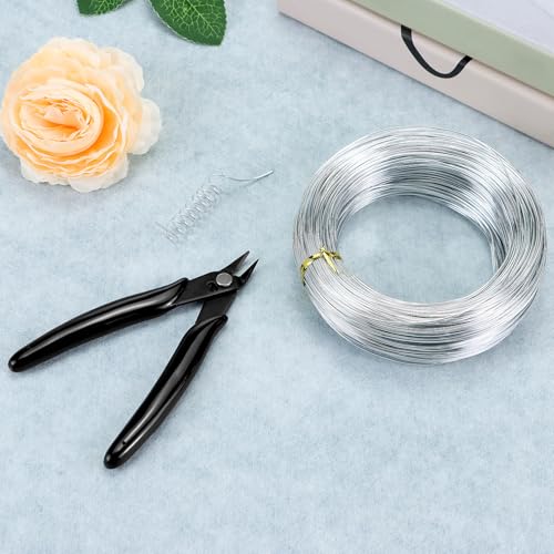 QWORK Bendable Craft Aluminum Wire 18 Gauge 328 FT, Sculpting Wire with Cutter