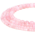 RUBYCA Natural Rose Quartz Gemstone Round Loose Bead Pink Crystal for Jewelry Making 1 Strand - 6mm - color: Rose Quartz, size: 6 MM
