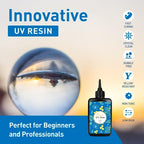 Bsrezn 200g UV Resin Kit with Light, Crystal Clear Solar Activated UV Epoxy Resin for Jewelry Making (100g x 2) - size: 200g Kit With Light