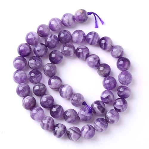 120PCS 6mm Natural Purple Dream Lace Amethysts Beads Crystal Round Loose Beads for Jewelry Making DIY Bracelet Necklace 32" 2 Strand - color: Purple Dream Lace Amethysts, size: 6mm(2 strands)
