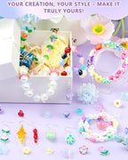 FIVEIZERO 340PCS Glass Tulip Flower Beads, 17 Colors Crystal Floral Bead Charms for Bracelets, Necklaces & DIY Jewelry Making Crafts - color: Glass Tulip