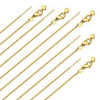 GTVOODX 10Pcs 18k Gold Plated Snake Chain Necklace Stainless Steel 1mm Threader Adjustable Necklace Bulk with Rubber Stoppers for Jewelry Making 20 Inches - color: Gold Snake