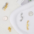 Magnetic Necklace Jewelry Clasps and Closures with Double Lobster Clasp, 14K Gold Magnetic Jewelry Clasps for Necklaces, Bracelet Necklace Extenders for Women (12PCS) - color: 12Pcs Gold