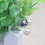 Wixine 20Pcs 12mm Tibetan Silver Carved Patterned Hollow Connector Round Spacer Charm Beads