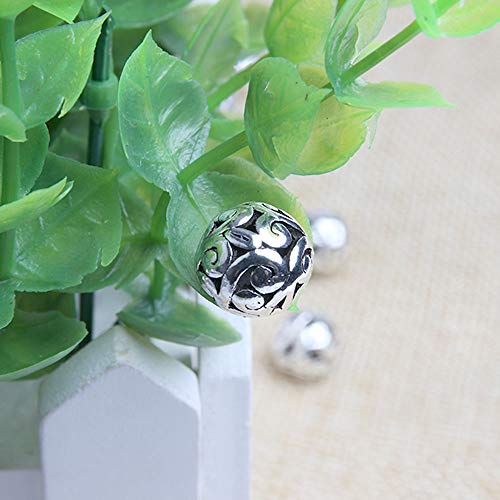 Wixine 20Pcs 12mm Tibetan Silver Carved Patterned Hollow Connector Round Spacer Charm Beads