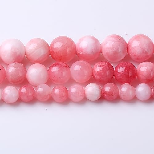10MM White Pink Persian Jade Round Loose Beads Natural Gem Beads Crystal Energy Stone Beads for Jewelry Making DIY Bracelet Necklaces - color: White Pink Persian Jade, size: 10mm