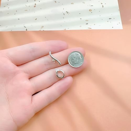 1 Set 925 Sterling Silver Toggle Clasps for Jewelry Making OT Clasp Bracelet Clasps and Closures T-Bar Closure Adjustable Connector for Jewelry Making - color: Platina Color, size: Style A-18mm long