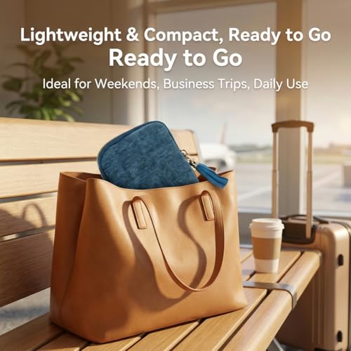 Travel Jewelry Case, Soft Velvet Organizer Pouch with 5 Compartments & Tassel Zipper, Anti-Scratch Jewelry Bag Storage Holder for Bangle Bracelets Earrings Necklace, Women Gifts - color: Light Blue