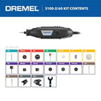 Dremel 3100-2/60 Variable Speed Rotary Tool Kit- 2 Attachments and 60 Accessories, Ideal for a Variety of Crafting and DIY Projects- Cutting, Sanding, Grinding, Polishing, Drilling, and Engraving - style: 62-Piece Kit