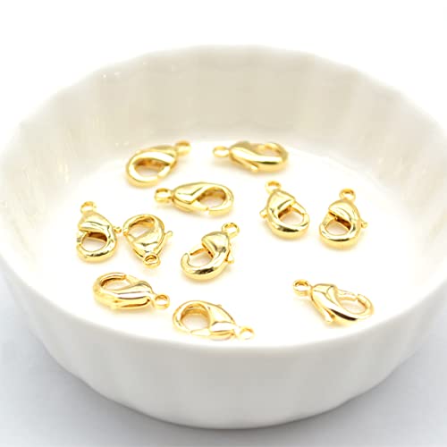 500 Pieces Set Lobster Claw Clasps 100 Lobster Clasps 400 Open Jump Rings for Jewelry Making Bracelet Necklace DIY Jewelry Making Findings Crafts Fastener Hook (Gold) - color: Gold