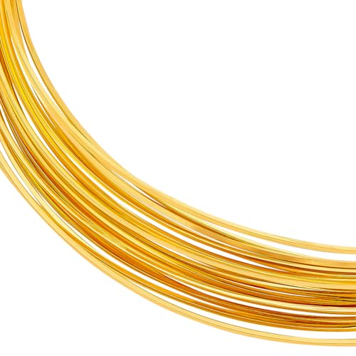 BENECREAT 23 Gauge 16 Feet Square Copper Wire, Bendable Metal Craft Wire for Necklace Bracelet Making and Other Handmade Project - color: Gold, size: 23 Gauge