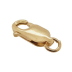 13.6MM 14K Solid Yellow Gold Oval Lobster Clasp with Ring 16.8MM Overall Length Made in Italy by CRAFT WIRE - size: 16.8MM