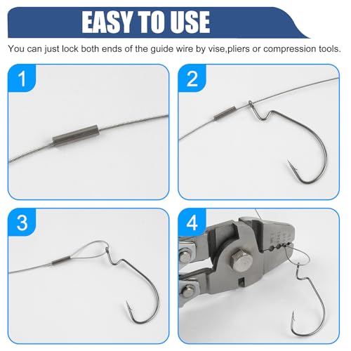 JSHANMEI 100pcs Fishing Single Barrel Crimp Sleeves, Strong Crimps Copper Wire Connectors for Rigging Fishing Leaders, Versatile Crimping Loop Sleeve - size: 100pcs-1.2mm Inner Dia