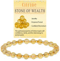 QOGIR 14k gold Handmade Healing Bracelet, Natural Gem Stone Crystal Elastic Gold Bracelet - color: Citrine - Wealth, size: 6m