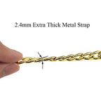 HAHIYO Purse Chain Strap 23.6 inches Yellow Gold for Shoulder Cross Body Sling Handbag Clutch Replacement Strap Comfortable Flat 0.4" Wide 2.4mm Thick Metal 1 Pack - size: Yellow Gold 23.6 inches