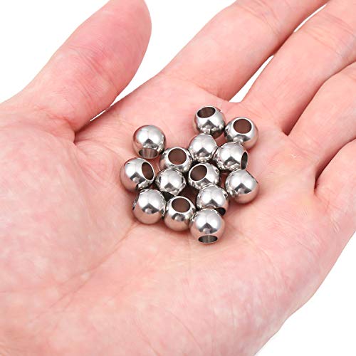 BEADIA Stainless Steel Spacer Beads 9x7mm Round Loose Charm Caps Beads for DIY Jewelry Making 20pcs with 4.5mm Hole - color: 9x7mm 4.5mm
