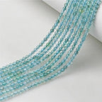 MJDCB 3mm Faceted Natural Apatite Round Loose Beads for Jewelry Making DIY Bracelet Necklace - color: Apatite