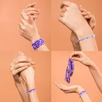 MIIIM Purple Clay Beads Kit for Bracelets Making, Heishi Beads, Clay Charms and Gold Spacer Beads for Jewelry Making, Friendship Bracelet Beads Kit for Crafts, Concert, Raves, Gifts - color: Purple