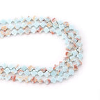 8mm Natural Azure Imperial Jasper Gemstone Faceted Clovers Beads Four-Leaf Spacer Loose Beads for DIY Jewelry Making Beads - color: Azure Imperial Jasper