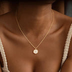 Mothers Day Gifts for Mom Cross Necklace for Women Dainty 14K Gold Plated Cross Coin Necklace Simple Round Disc Pendant Minimalist Cute Charm Everyday Religious Jewelry Gifts - style: figaro chain