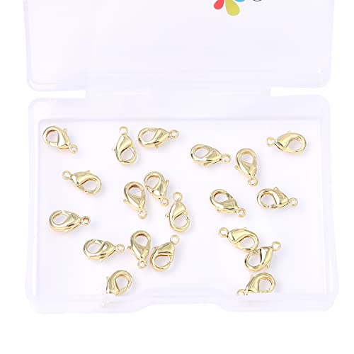 BEADIA 14K Gold Plated Lobster Clasps Non Tarnish 10mm 20pcs for Jewelry Making Findings - color: Lobster Clasps 14K Gold, size: 10mm