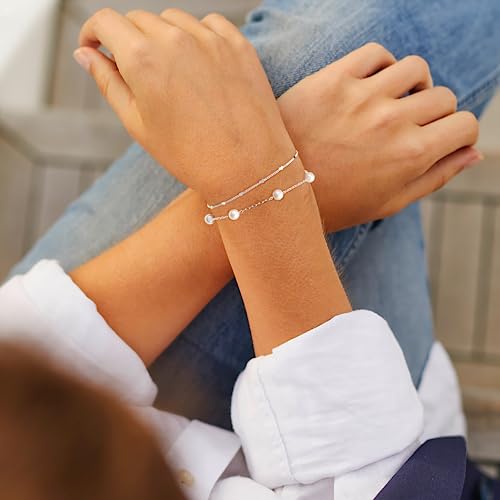 Gold Bracelets Set for Women Stack, Chunky Thick Bracelets Stack for Women Trendy, Simple Dainty Thin Gold Plated Cuff Stackable Bracelets With Beaded Cuban Paperclip Snake Rope Bangle Hand Chain Jewelry - style: Style 01-silver