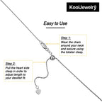 Kooljewelry Real 14k Yellow or White Gold 1.2 mm Sparkle Chain Adjustable Length Necklace (adjusts up to 22 inches) - color: White