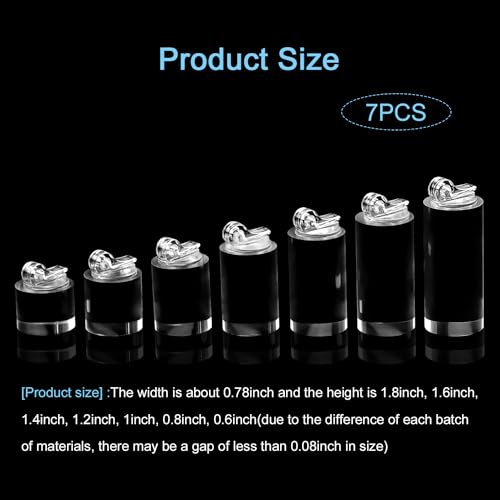 7 Pack Acrylic Ring Display Holder Clear Cylinder Jewelry Stand for Wedding Engagement Rings Organizer Sturdy Solid Showcase