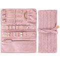 Tondiamo 1 Pcs Velvet Jewelry Roll Luxury Travel Jewelry Case for Ring Necklace Earring Bracelet Storage Bag Women Bridesmaid Gift (Pink) - color: Pink