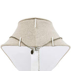 MOOCA Linen Covered Wood Jewelry Display Necklace Chain Jewelry Bust Stand, Necklace Display Mannequin Bust, 8 7/8" in Height, Tan Linen - color: Tan Linen