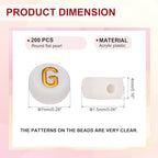 HARFINGTON 200 Pcs 4x7mm Acrylic Letter Beads, Round White Alphabet Beads Letter G, Alphabet Spacer Beads for Jewelry Making Bracelets Necklaces - style: Letter G