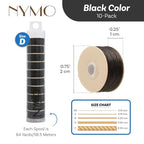 The Beadsmith Nymo Thread – 10-Pack Black Color – Size D, .30mm Diameter, 64 Yard/58.5 Meter Spool – Made of Nylon – Bead Embroidery & Weaving, Off Loom & Loom Work and DIY Craft Projects - size: Size D, 64 Yards, style: Black