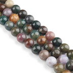 HAAMIIQII 8mm Natural Indian Agate Beads Round Gemstone Loose Beads for Jewelry Making 2 Strands (92-96pcs) - color: Indian Agate, size: 8mm (92-96pcs)