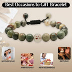 Amazing Gemstone African Bloodstone Bracelet for Women Men's Gifts - Protection Healing Crystal Bracelet - 8mm Gemstone Beaded Adjustable Bracelet Pulseras Para Hombres Mujer Stocking Stuffers - color: African Bloodstone