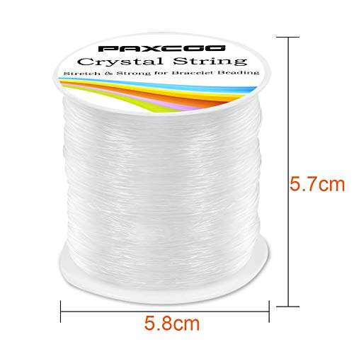 Paxcoo 0.8mm Elastic String, Stretchy Bracelet String Crystal String Bead Cord for Bracelet, Beading and Jewelry Making (120 m) - style: 1 Pack Crystal Clear